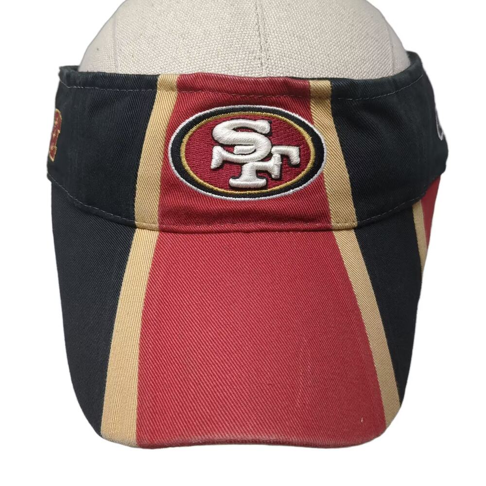 San Francisco 49ers NFL Reebok Visor Red Black OSFA Strapback Embroidered Logo